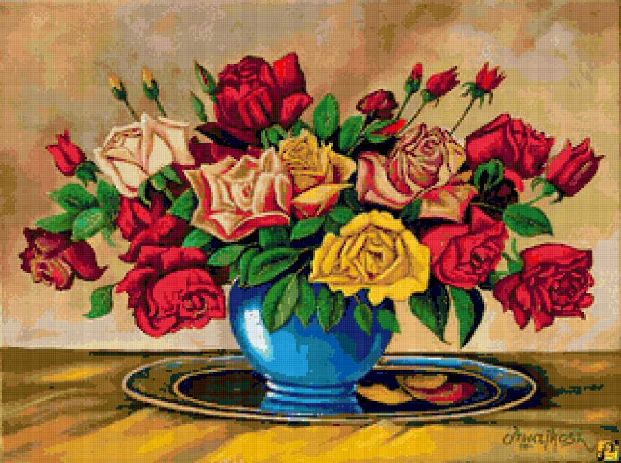 Розы - букет, цветы, розы, лепестки, душистые розы, роза - предпросмотр