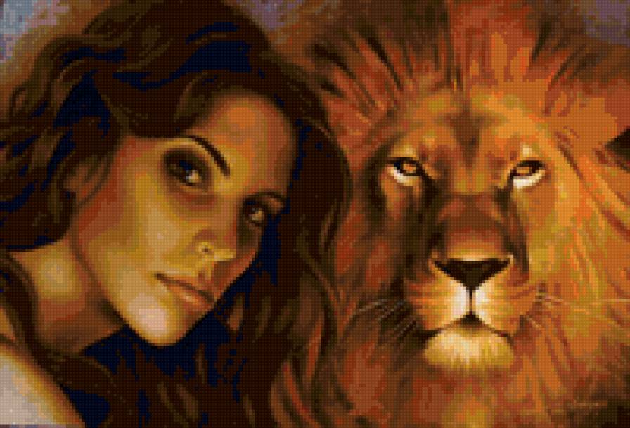 Брагинский Девушка и Лев - девушка, лев - предпросмотр