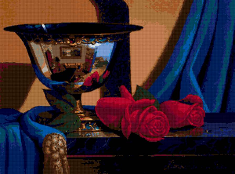 Серия "Натюрморт" - натюрморт, цветы, розы - предпросмотр