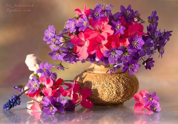 Ваза с цветами - цветы, картина.букет - оригинал