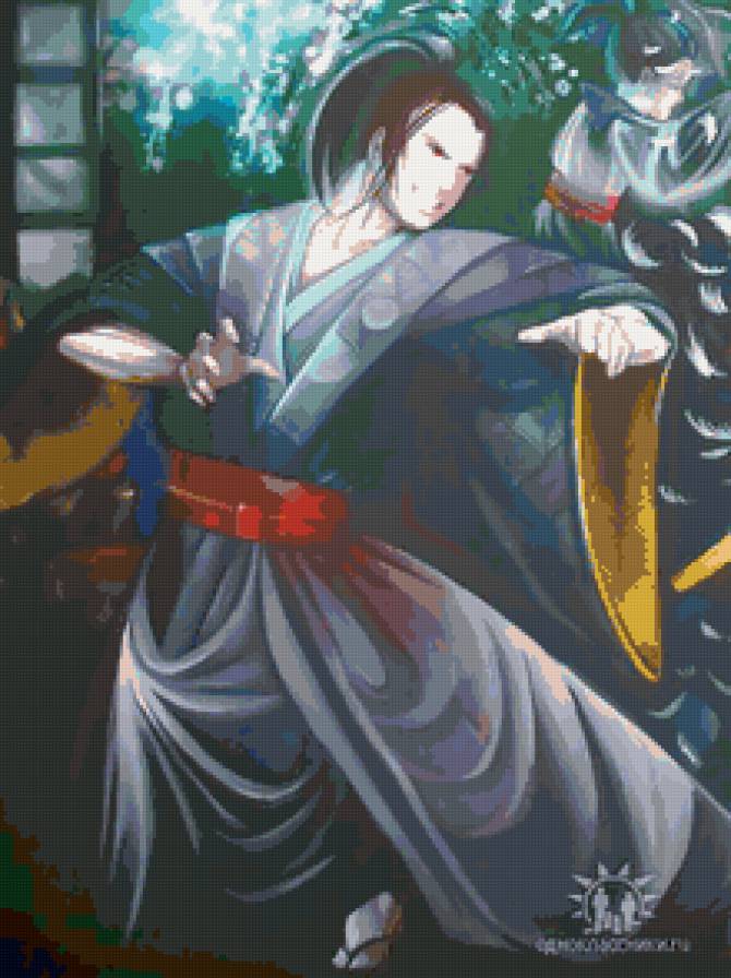 Самурайское настроение_Мария Богуцкая. - картина, репродукция, самурай, герой - предпросмотр