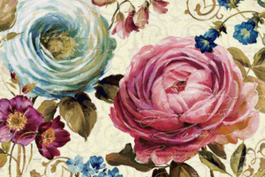 Цветочный винтаж - живопись, lisa audit - предпросмотр