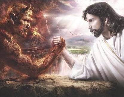 Противостояние - дьявол, картина, иисус, борьба - оригинал