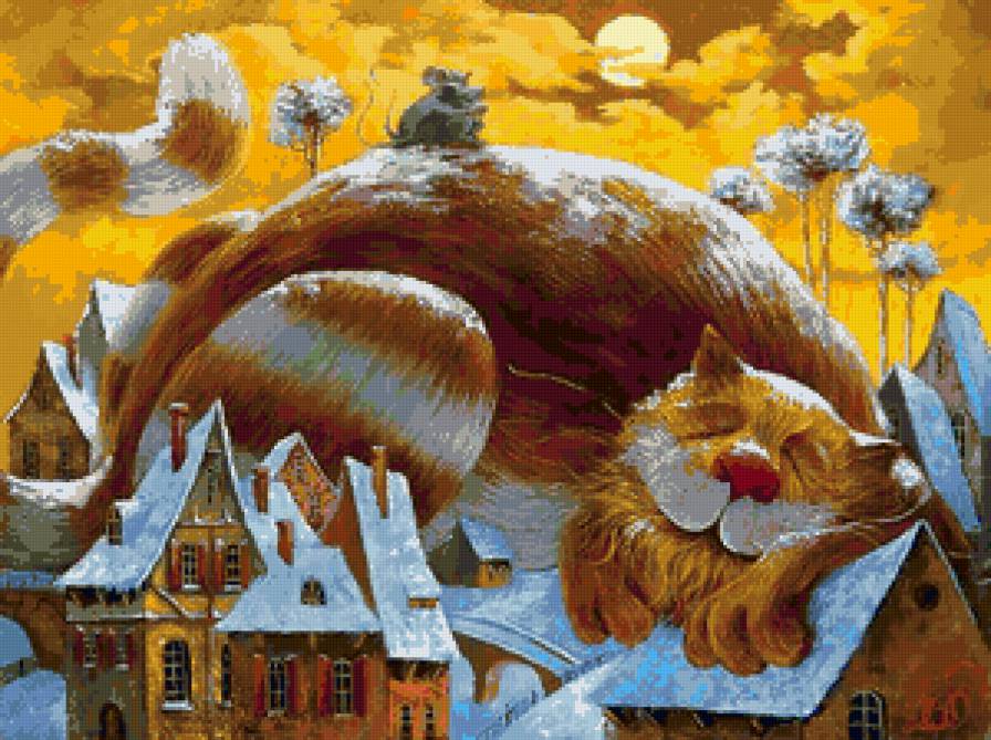 Смешной кот - рисунок, кошки, животные - предпросмотр