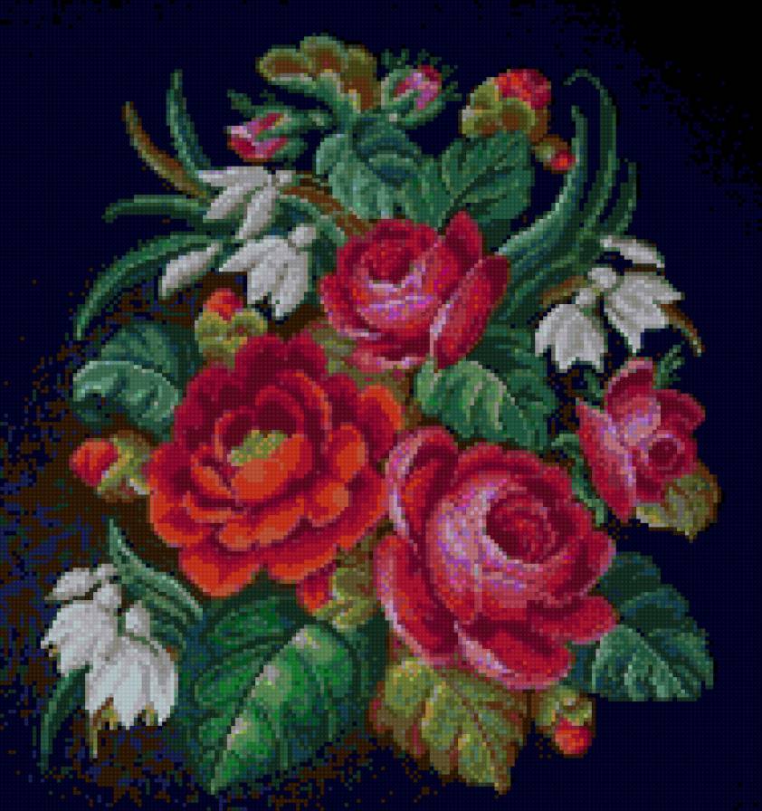 №104933 - букет, розы, ваза, цветы - предпросмотр