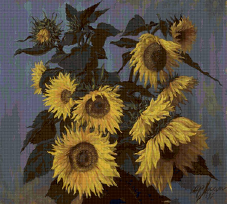 Серия "Букет" - подсолнухи, цветы, букет - предпросмотр