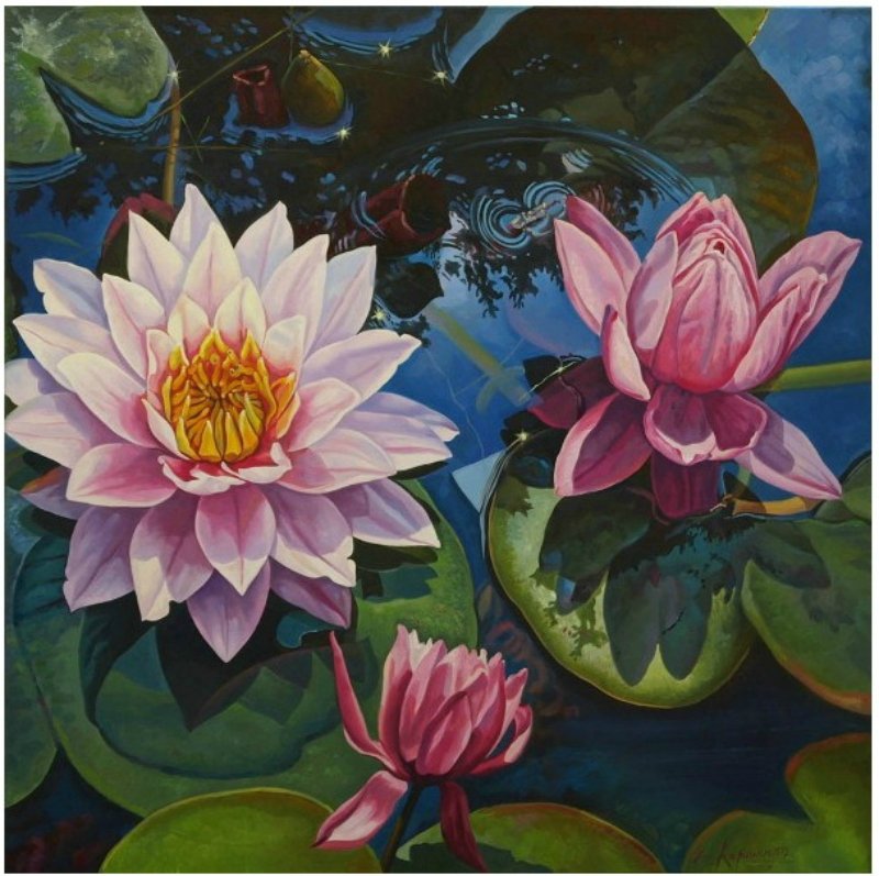 Серия "Букет" - цветы, лотосы, букет - оригинал