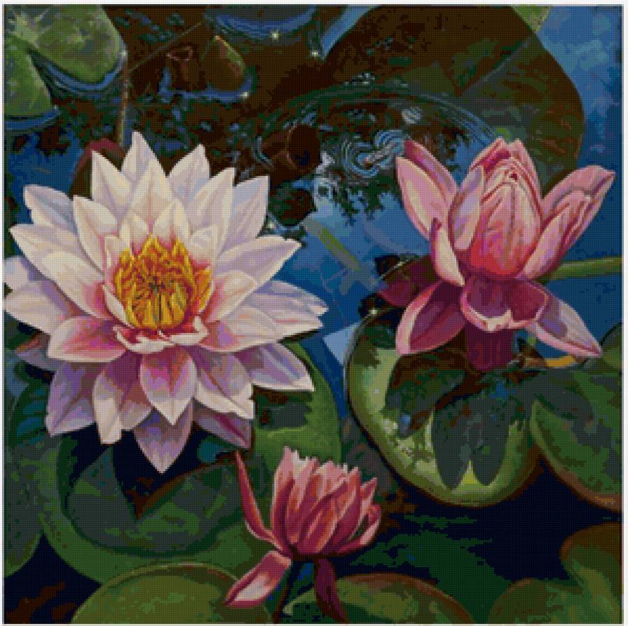 Серия "Букет" - цветы, лотосы, букет - предпросмотр