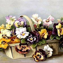 Схема вышивки «анютины глазки»