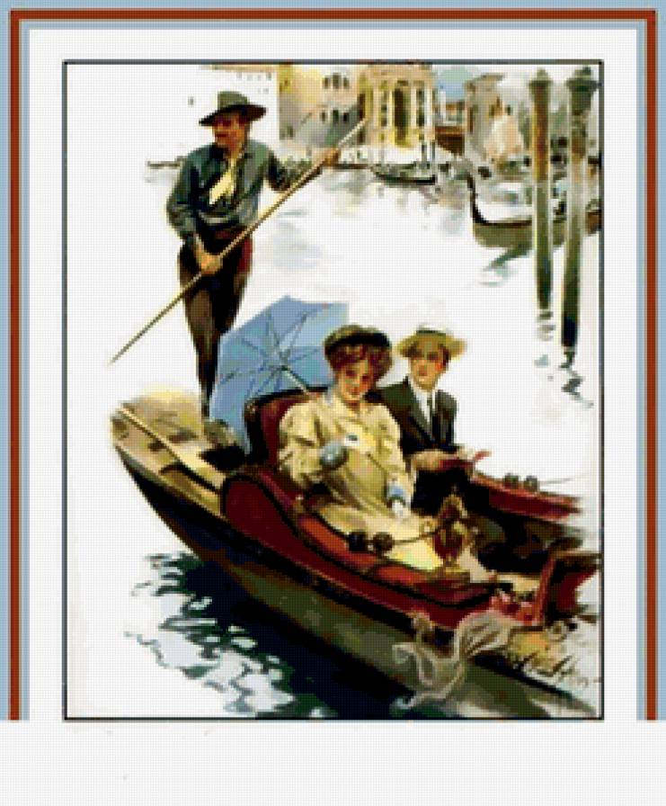 Серия "Портрет" - девушка, мужчины, пейзаж, река, люди, лодка, пара - предпросмотр