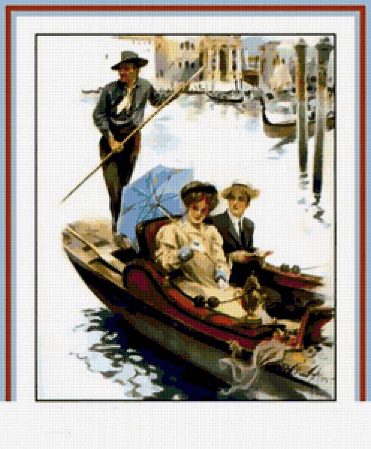 Серия "Портрет" - пара, река, пейзаж, лодка, мужчины, люди, девушка - предпросмотр