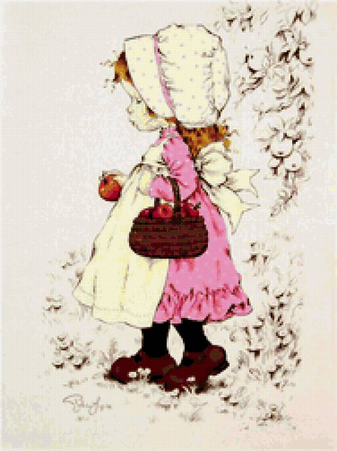 малышка с корзинкой - девочка, ребенок - предпросмотр