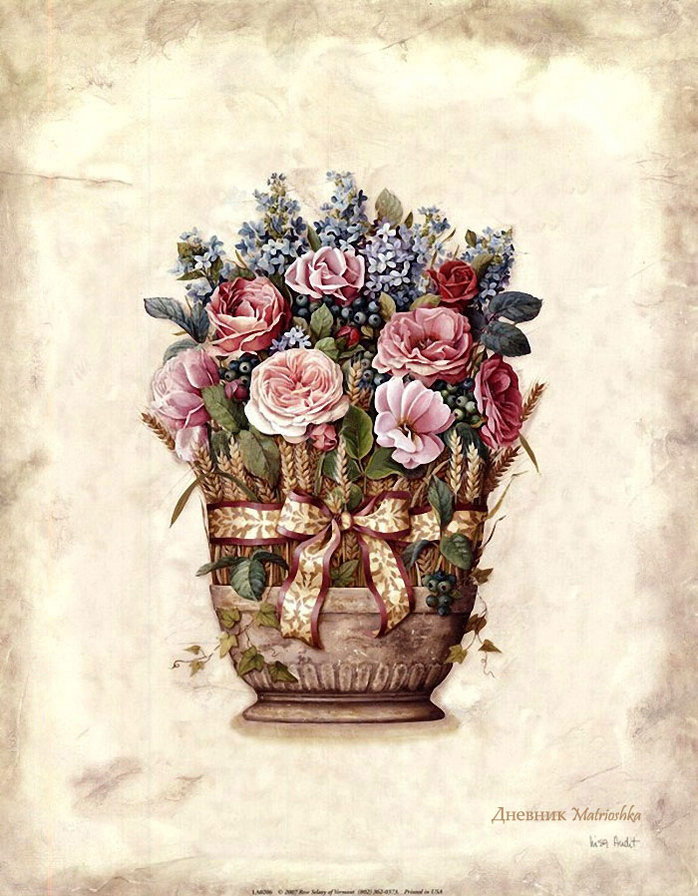 Цветочный винтаж - живопись, lisa audit - оригинал