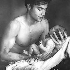 Схема вышивки «папа и сын»