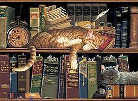 Триптих Чтение3 - книги, коты, триптих - оригинал