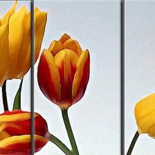 Схема вышивки «Триптих Желтые Тюльпаны»
