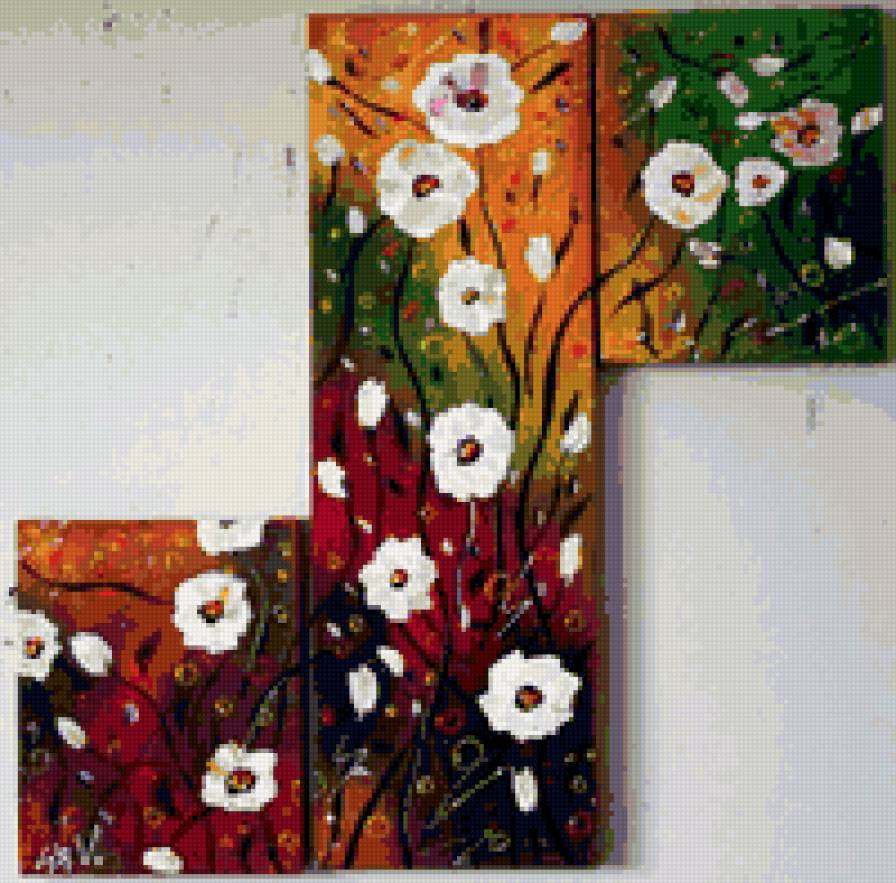 Триптих Ромашки - цветы, триптих, ромашки - предпросмотр