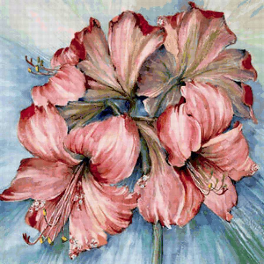 Подушка "Лилии" - лилии, подушка, цветы - предпросмотр