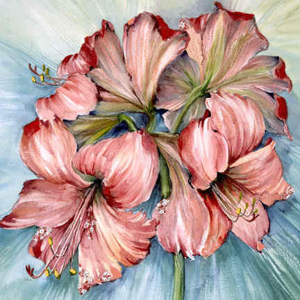 Подушка "Лилии" - лилии, подушка, цветы - оригинал