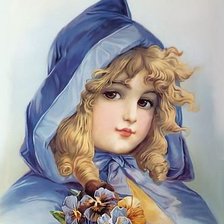 Оригинал схемы вышивки «Девочка в голубом.» (№106830)