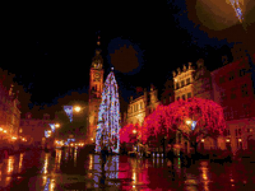 Гданьск Новый год - гданьск, ночь, город - предпросмотр