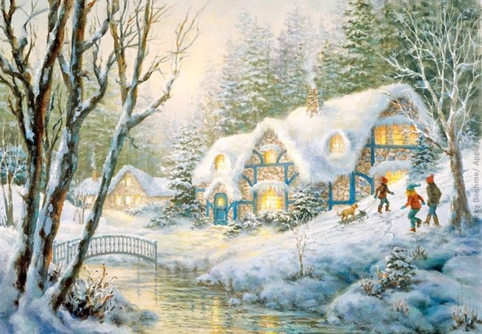 Счастливые дети)) - дети, снежная картина, снег, зима - оригинал