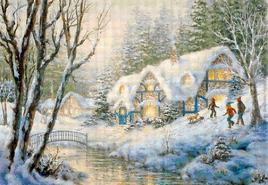 Счастливые дети)) - дети, снег, зима, снежная картина - предпросмотр