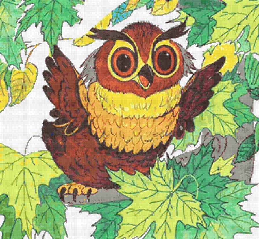 Сова - сказка, птицы, детская картина, совы, сова, сказки, иллюстрации - предпросмотр