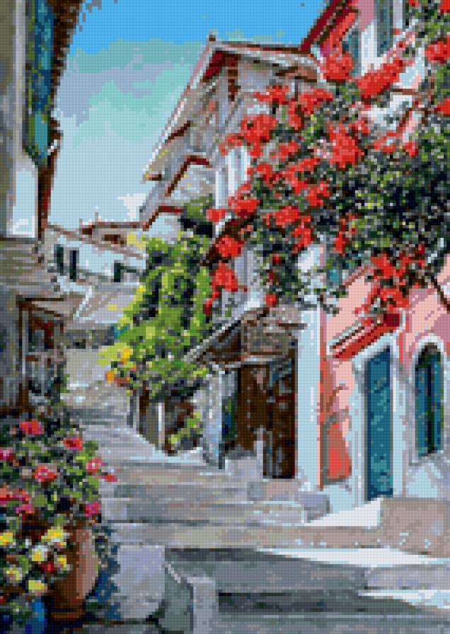 Улочка 4 - города, улицы, цветы - предпросмотр