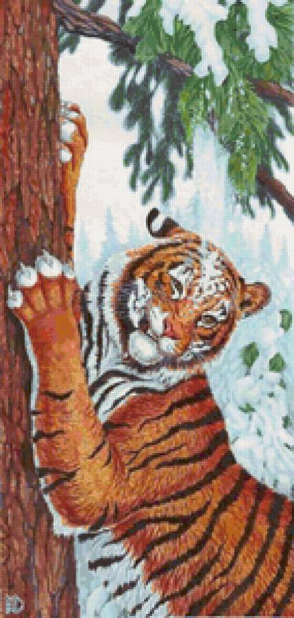 Хозяин тайги - животные, тигр, живопись - предпросмотр