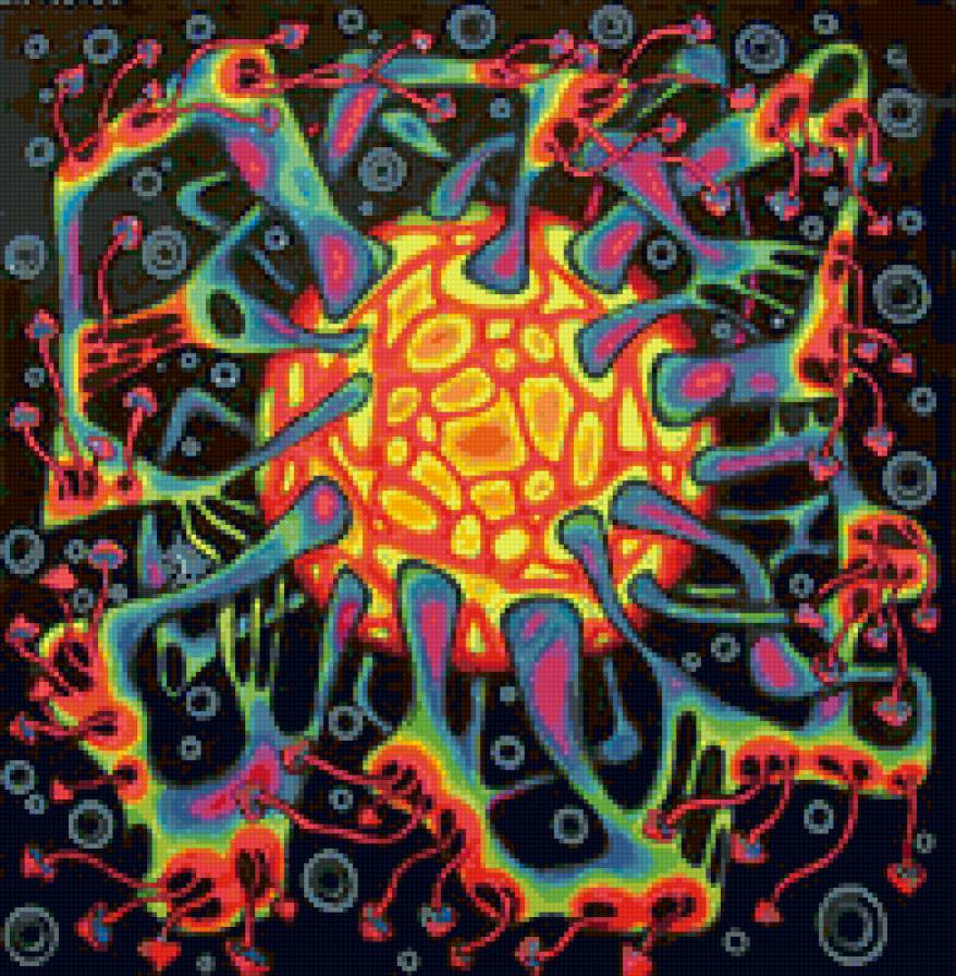 LSD-25 Психоделика. На подушку. - полотно, психо, флюро, транс, божество, индийские - предпросмотр