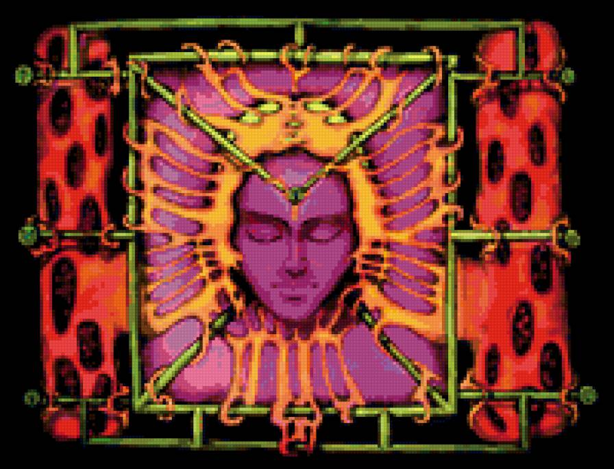 LSD-25 Психоделика. - индийские, полотно, флюро, психо, божество, транс - предпросмотр