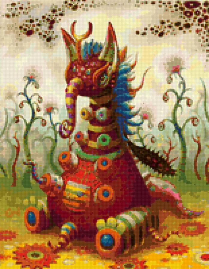 Психообраз. - полотно, флюро, индийские, психо, транс - предпросмотр