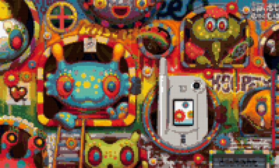 Психообраз. - психо, транс, полотно, флюро, индийские - предпросмотр