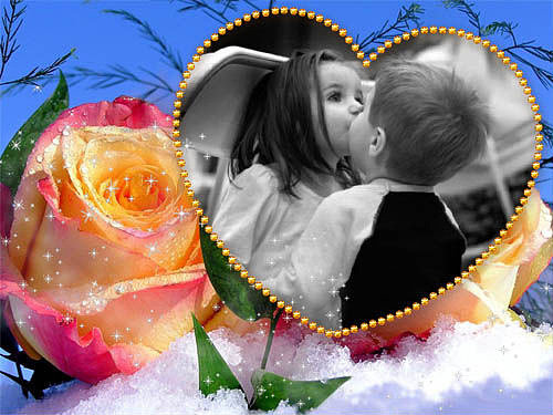 Виньетка - любовь, дети, поцелуй, ребенок, пара, он и она - оригинал