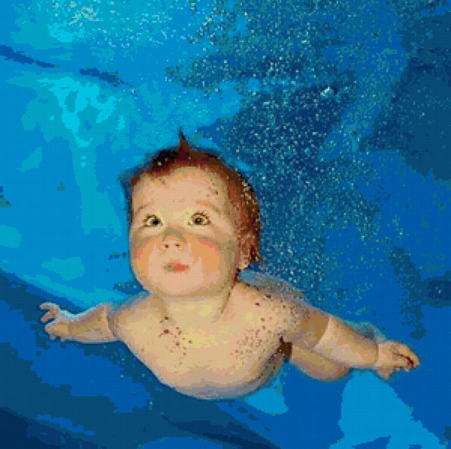 Под водой - вода, ребенок, дети - предпросмотр