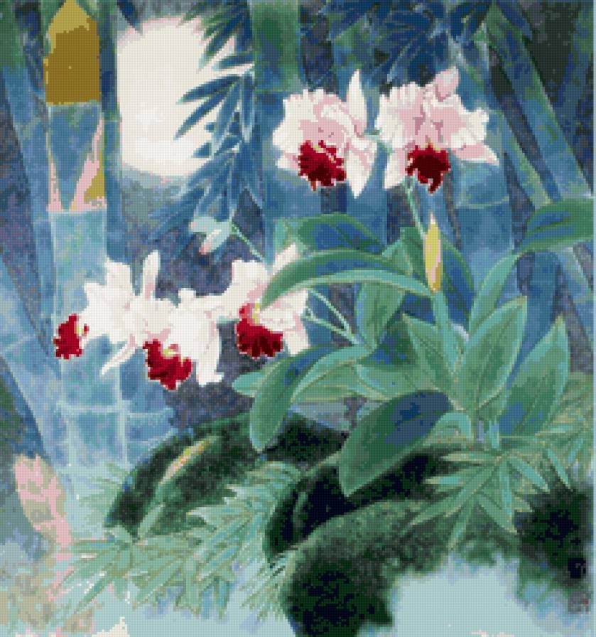 орхидея - цветы, орхидеи, китайская живопись - предпросмотр