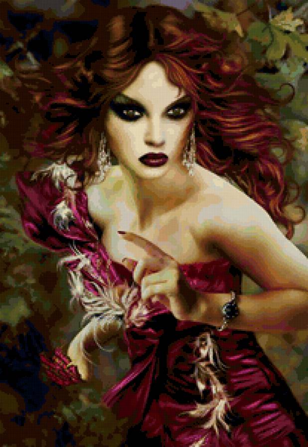 Загадка женской красоты - красота женщины, девушка, портрет, картина - предпросмотр