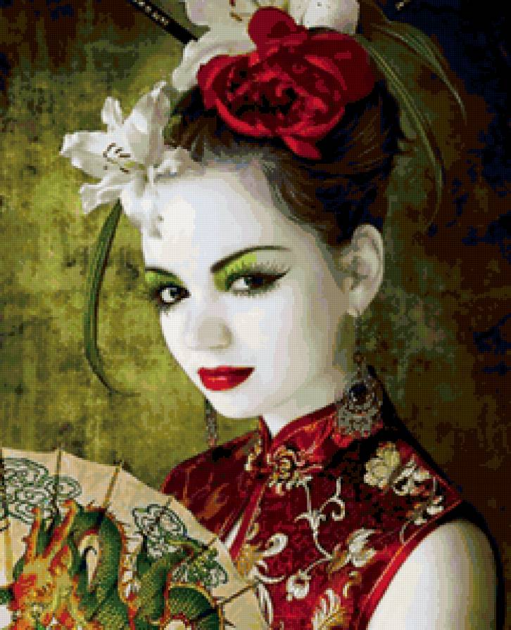 Загадка женской красоты - красота женщины, портрет, картина, девушка - предпросмотр