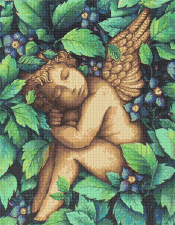 Ангел в клематисах - цветы, клематисы, ангелы - предпросмотр