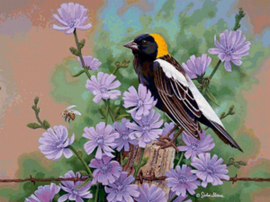 Серия "Птицы" - пейзаж, цветы, птицы - предпросмотр