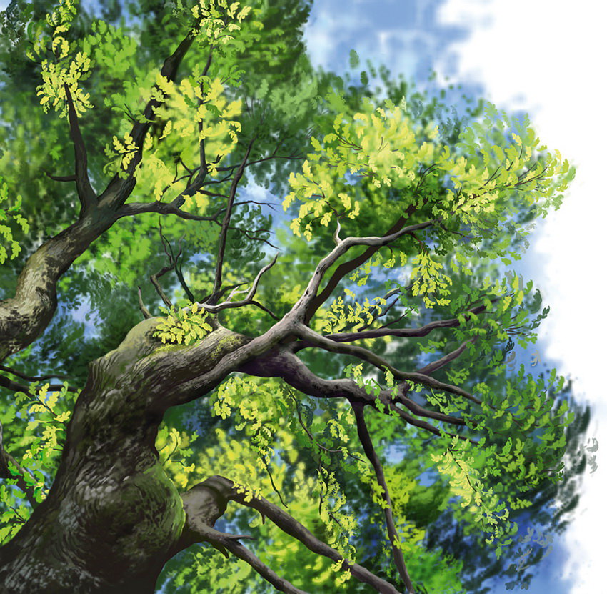 Серия "Пейзажи" - дуб, пейзаж - оригинал