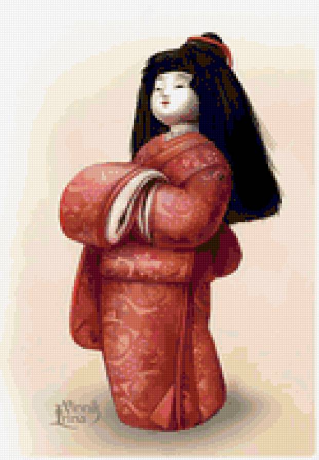 детский рисунок - японка - предпросмотр