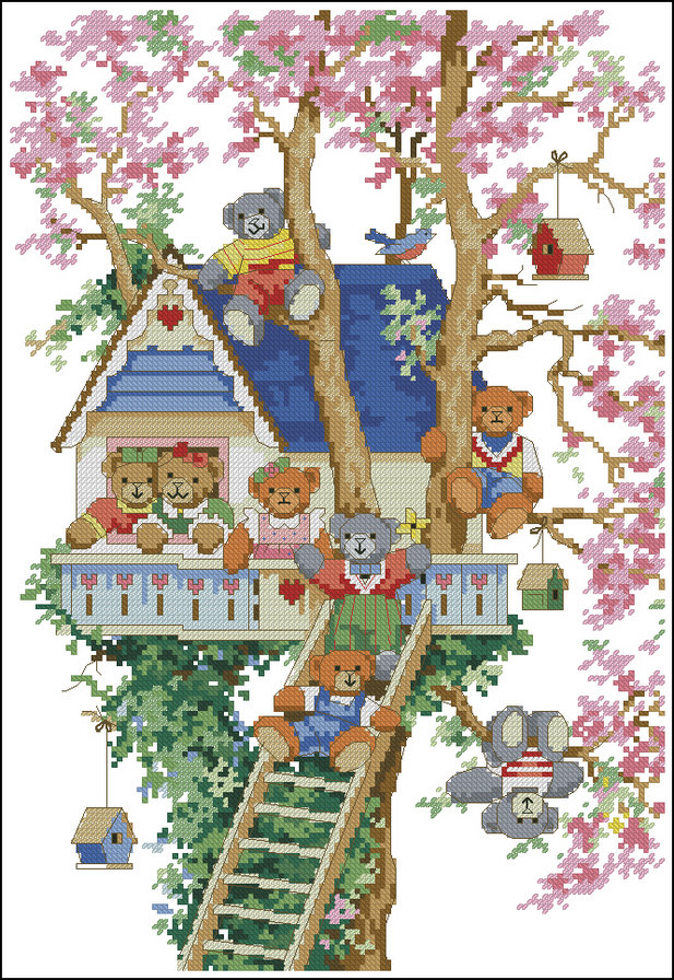 мишки - мишка, детям, домик, игрушки, зверята, детское - оригинал