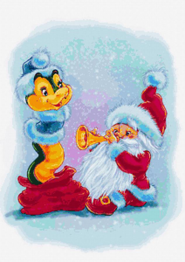 Год Змеи - зодиак, дед мороз, змея, гороскоп, год змеи, новый год, животные - предпросмотр