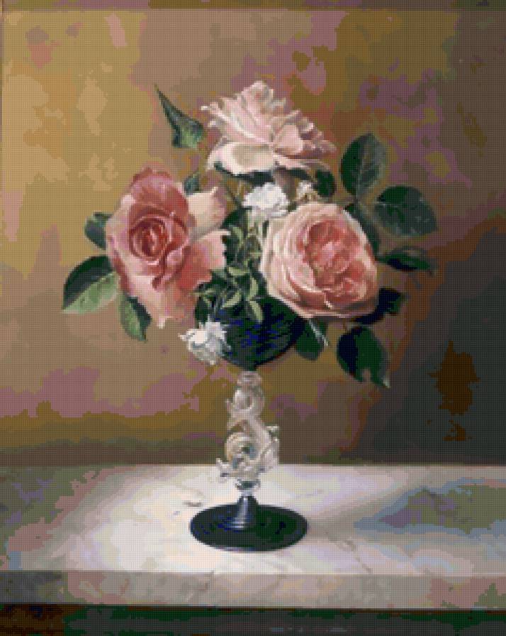 Букет - букет, розы, натюрморт, цветы в вазе - предпросмотр