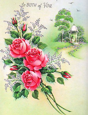 Пейзаж с розами - розочки, ретро, пейзаж, беседка, цветы, природа, красота, розы - оригинал