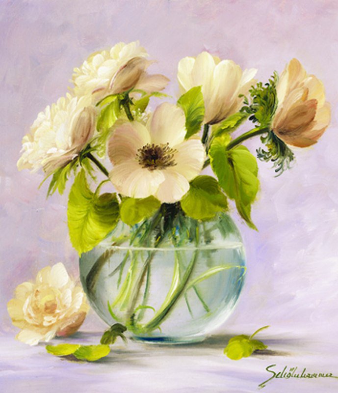 №109065 - живопись, ваза, цветы, букет - оригинал