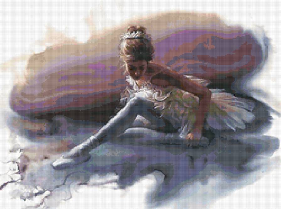 балерина - девушка, акварель, красота, балерина - предпросмотр
