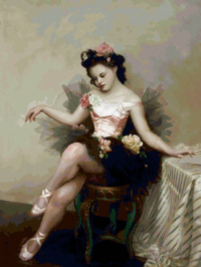 старинная открытка - красота, девушка, балерина, открытки - предпросмотр